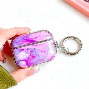 For AirPod Pro Cute Rose Gold Electroplated Protective Cases with Ring Clasp